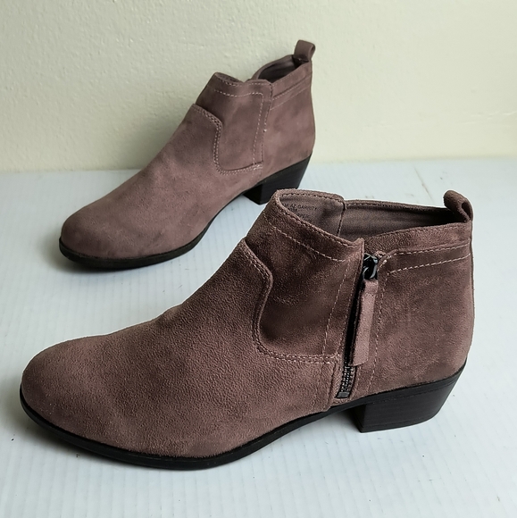 Arizona Jean Company Shoes - Az Garrity 9.5M Mauve Ankle Booties Side Zip Pull-on